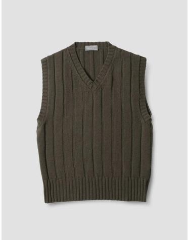 마가렛 호웰 [명품] 마가렛호웰 니트 베스트 MEKN0513A24KYQKHA KHAKI DOM