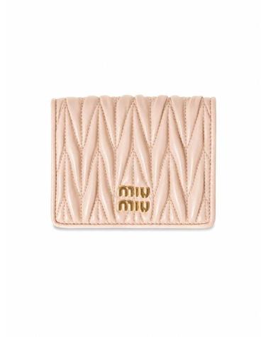 [명품] 26FW 미우미우 마테라쎄 나파 가죽 반지갑 5MV204 AFPP F0236 POWDER PINK DOM