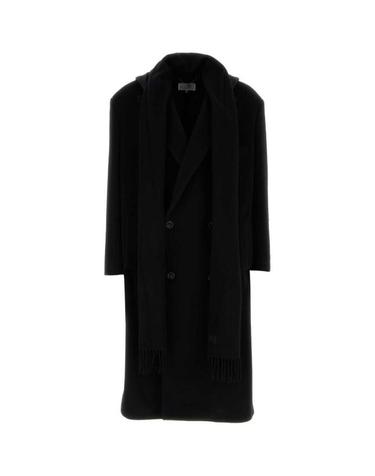 23FW MM6 메종마르지엘라  남성 울 혼방 싱글 브레스티드 코트 S62AA0075S78139 900 Black BPG