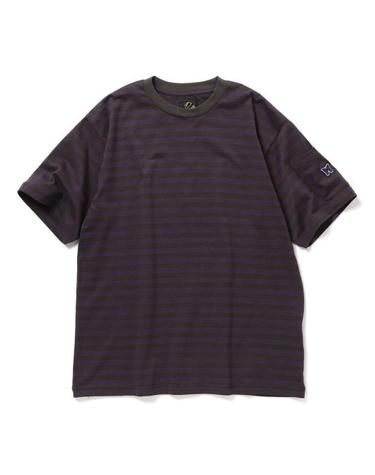 [명품] 니들스 스트라이프 저지 크루넥 티셔츠 QV364 PURPLE CHARCOAL DOM