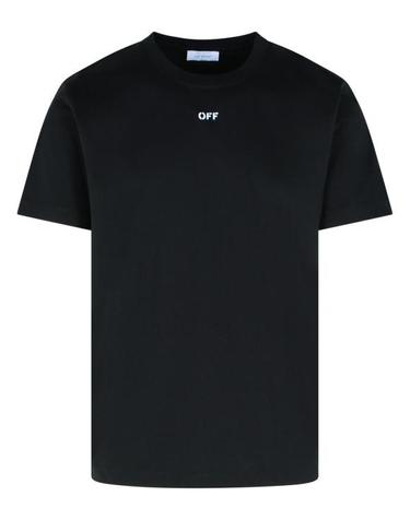 25FW 오프화이트 남성 뉴스페이퍼 애로우 슬림 반팔 티셔츠 OMAA027F25JER0051001 Black BPG