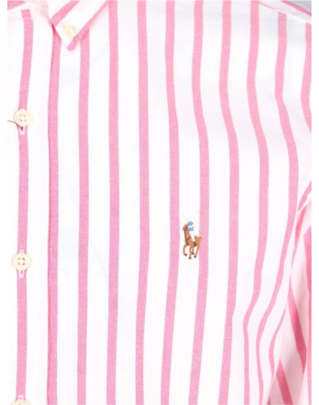 폴로 랄프로렌 25SS 폴로 랄프로렌 남성 스트라이프 긴팔 셔츠 710 938684 002 Pink BPG 착용컷