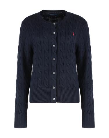 [명품] 26FW 폴로 랄프로렌 폴로 자수 케이블 니트 가디건 211971868008 BLUE DOM