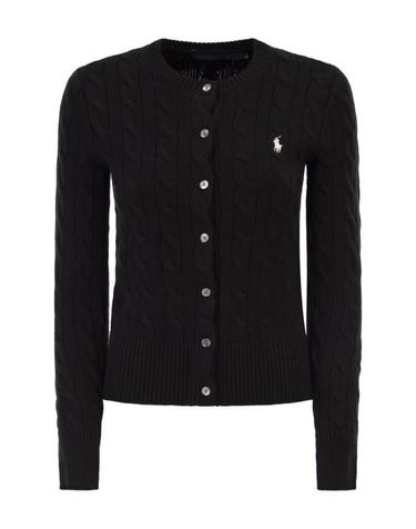 [명품] 26SS 폴로 랄프로렌 폴로 자수 케이블 니트 가디건 211971868016 BLACK DOM