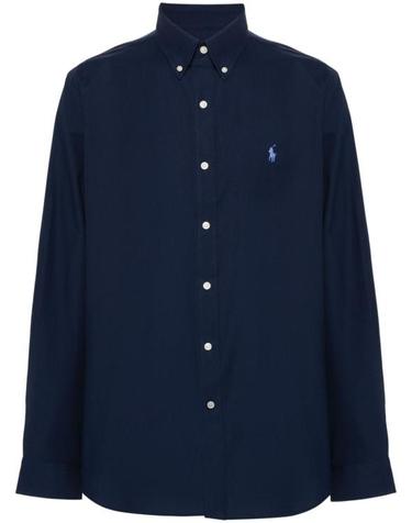 [명품] 26FW 폴로 랄프로렌 커스텀 핏 코튼 포플린 포니 로고 셔츠 710928255001 NAVY DOM