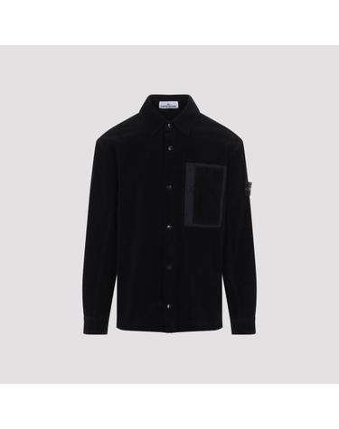 [명품] 26FW 스톤 아일랜드 체스트 포켓 오가닉 코튼 코듀로이 800 컴포트 핏 스냅 프론트 오버셔츠 L2S15 1200016 S0212 V0029 BLACK DOM