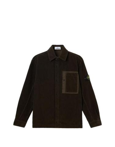 [명품] 26FW 스톤 아일랜드 체스트 포켓 오가닉 코튼 코듀로이 800 컴포트 핏 스냅 프론트 오버셔츠 L2S15 1200016 S0212 V0078 COAL GREY DOM