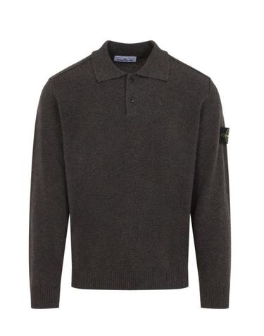 [명품] 26FW 스톤 아일랜드 라이트 RWS 질롱 울 버튼 플래킷 루즈 핏 폴로 칼라 스웨터 L2S15 5100018 S00B4 V0M62 LEAD GREY MELANGE DOM