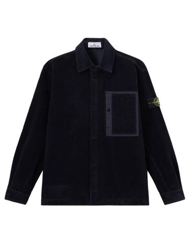 [명품] 26FW 스톤 아일랜드 체스트 포켓 오가닉 코튼 코듀로이 800 컴포트 핏 스냅 프론트 오버셔츠 L2S15 1200016 S0212 V0020 NAVY BLUE DOM