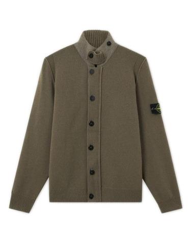 스톤아일랜드 [명품] 26FW 스톤 아일랜드 로고 패치 하이넥 버튼 울 스웨터 L2S15 5100040 S00A3 V005G MILITARY GREEN DOM