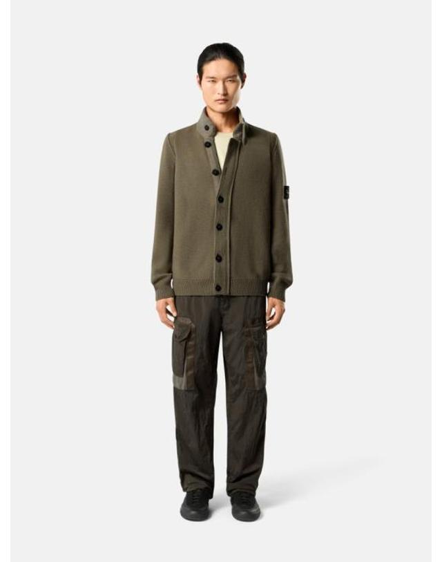 스톤아일랜드 [명품] 26FW 스톤 아일랜드 로고 패치 하이넥 버튼 울 스웨터 L2S15 5100040 S00A3 V005G MILITARY GREEN DOM 착용컷