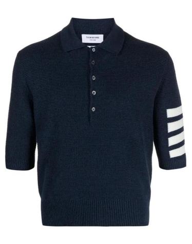 [명품] 26SS 톰브라운 린넨 코튼 4바 릴렉스핏 폴로셔츠 MKP125A Y6011 420 NAVY DOM