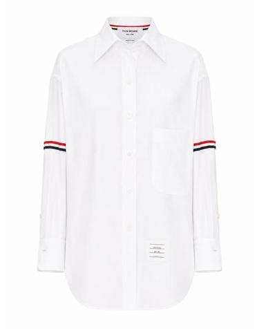 [명품] 26FW 톰브라운 RWB 스트라이프 디테일 셔츠 FLL079E F0313 100 WHITE DOM