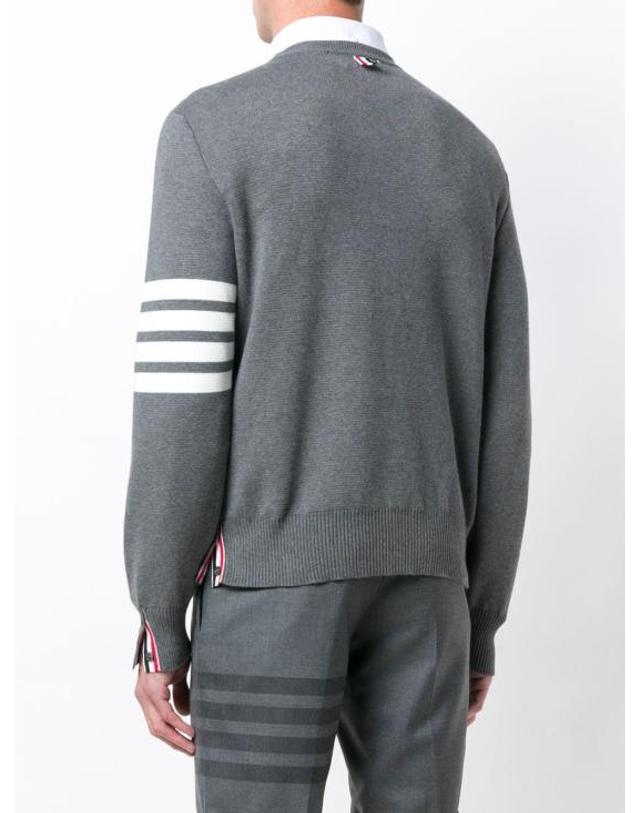 톰브라운 [명품] 26FW 톰브라운 코튼 크레이프 4바 풀오버 MKA202A 00219 035 MED GRAY DOM 착용컷