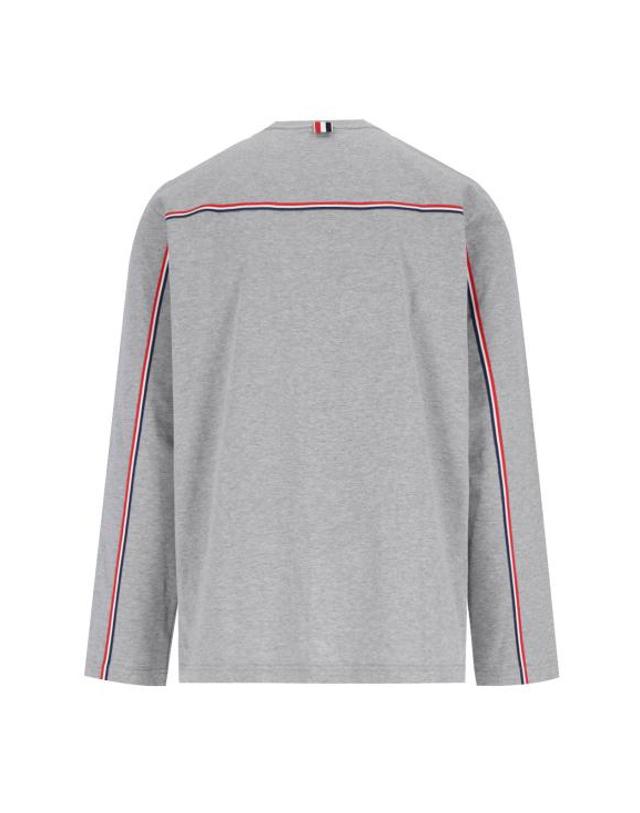 톰브라운 [명품] 26SS 톰브라운 오버사이즈 롱 슬리브 저지 티 MJS289A 00042 055 LIGHT GREY DOM 착용컷