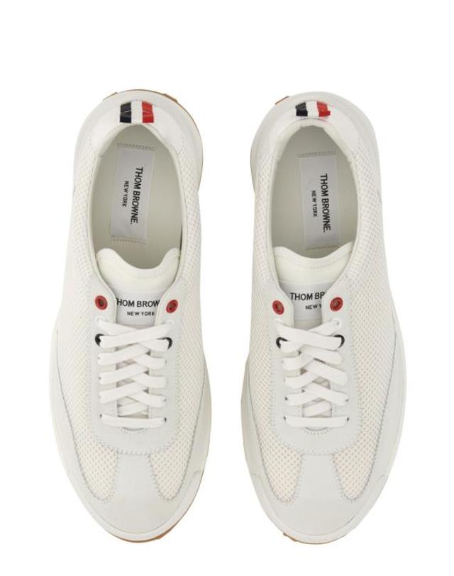 톰브라운 [명품] 26FW 톰브라운 파인 키드 스웨이드 테크 러너 베이지 MFD180A 03050 100 WHITE GREY DOM 착용컷