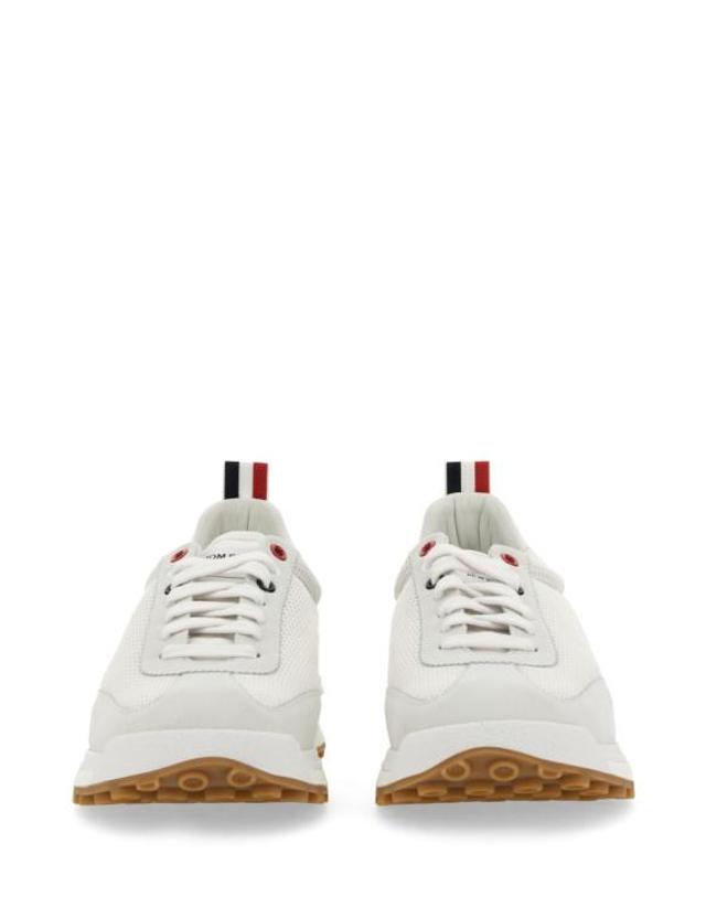 톰브라운 [명품] 26FW 톰브라운 파인 키드 스웨이드 테크 러너 베이지 MFD180A 03050 100 WHITE GREY DOM 착용컷