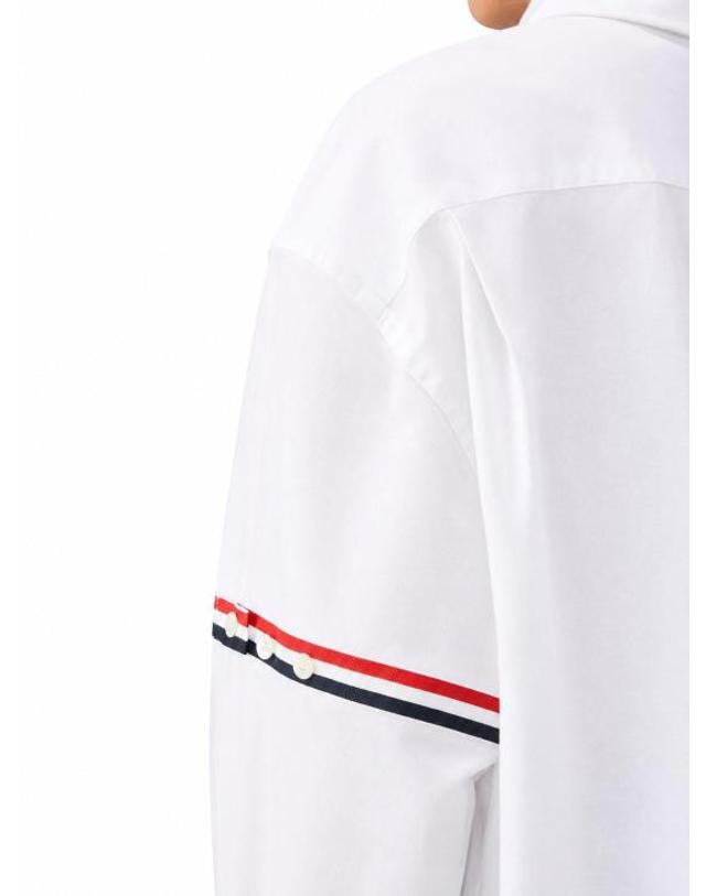 톰브라운 [명품] 26FW 톰브라운 RWB 스트라이프 디테일 셔츠 FLL079E F0313 100 WHITE DOM 착용컷