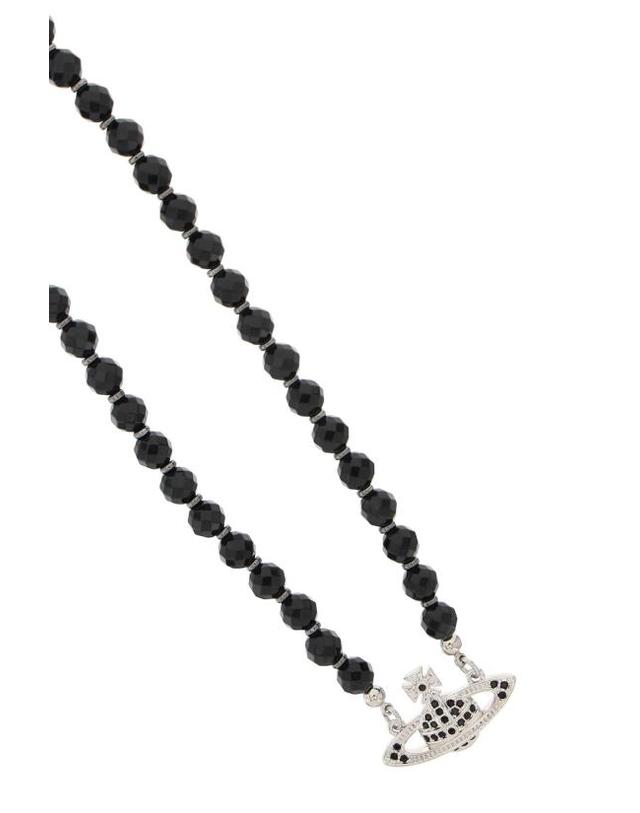 비비안웨스트우드 [명품] 26SS 비비안웨스트우드 주얼리 6303002F 02P178 CN PLATINUM RUTHENIUM BLACK AGATE GEMSTONE DOM 착용컷