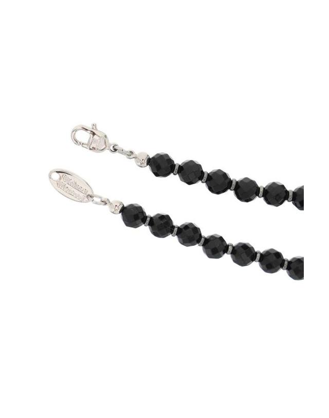 비비안웨스트우드 [명품] 26SS 비비안웨스트우드 주얼리 6303002F 02P178 CN PLATINUM RUTHENIUM BLACK AGATE GEMSTONE DOM 착용컷