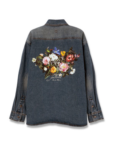 25FW 우영미 블루 플라워 백로고 데님 자켓 W253SH26885L MRK