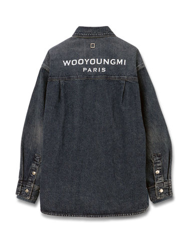 25FW 우영미 블루 코듀로이 데님 백로고 셔츠 W253SH27988L MRK