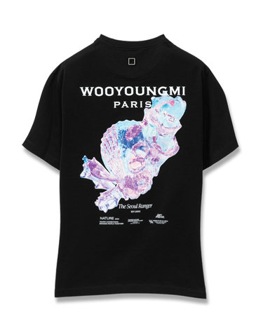 [명품] 25SS 우영미 블랙 3D 코랄 백로고 티셔츠 W251TS05708B MRK