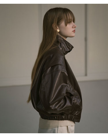 SIOT4075 Leather Bomber Jacket_Brown