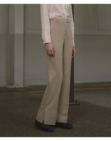 SIPT7074 Labelle Slit Slacks_Beige