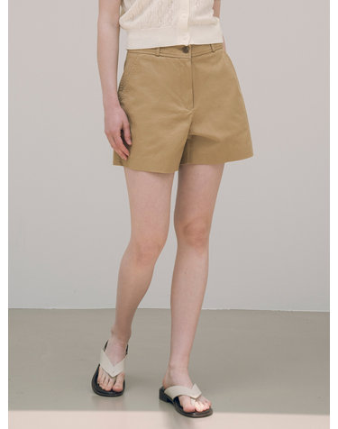 SIPT7067 chino short pants_Camel Beige