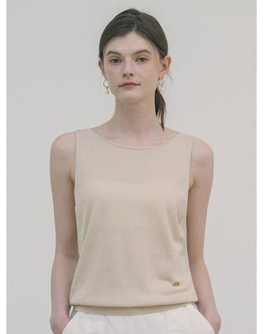 SIKN2116 시스루 보트넥 니트 나시_Light beige