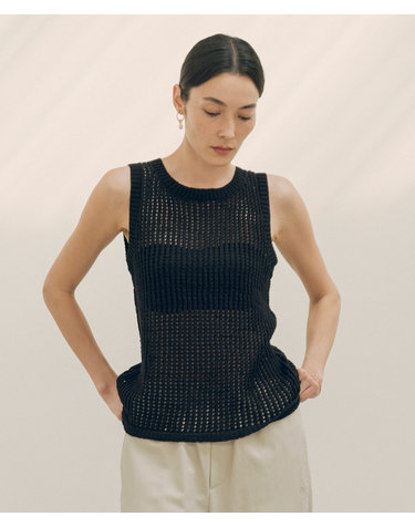 SIKN2117 펀칭 니트 나시_Black