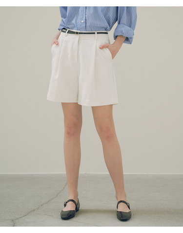 SIPT7120 원턱 나일론 쇼츠_Off-white