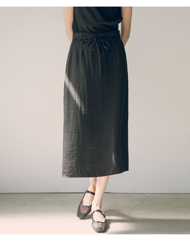 SIST9039 라운지 실키 스커트_Black