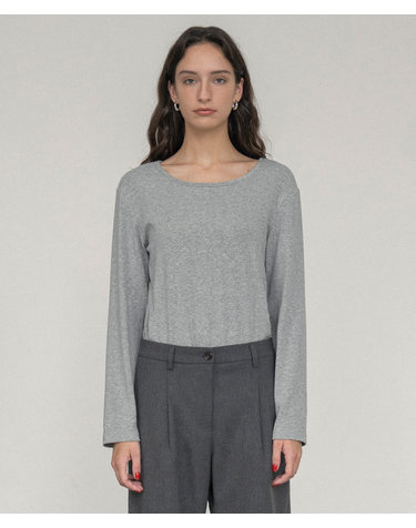 SITP5164 라운드넥 긴팔 티셔츠_Melange gray