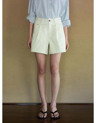 시야쥬 SIJN6030 color denim shorts_Lemon beige