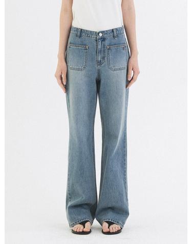 SIJN6096 빈티지 투포켓 에센셜 데님_Medium blue