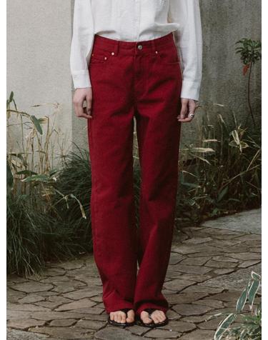 SIJN6089 타임리스 모던 핏 컬러 데님_Deep red
