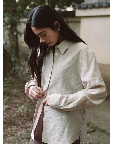 SITP5208 시스루 내추럴 ST 셔츠_Ash gray