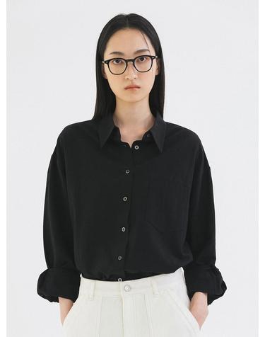 SITP5198 린넨 블렌드 퓨어 셔츠_Black