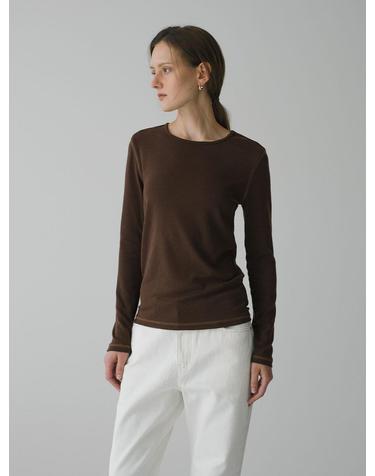 SITP5225 데코 스티치 컴포트 티셔츠_Brown