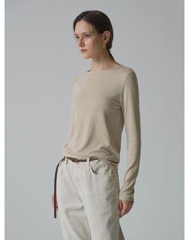 SITP5226 소프트 보트넥 코어 티셔츠_Light beige