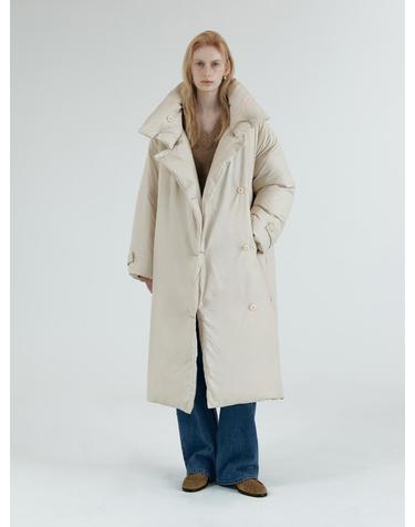 SIOT4160 덕다운 패딩 롱 코트_Light beige