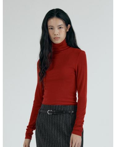 SITP5238 울 블렌드 베이직 터틀넥 탑_Red