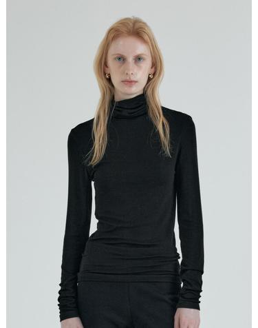 SITP5238 울 블렌드 베이직 터틀넥 탑_Black