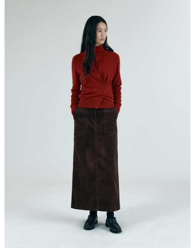 시야쥬 SIST9056 퍼티그 코듀로이 롱 스커트_Brown 착용컷