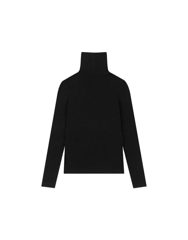 시야쥬 SITP5238 울 블렌드 베이직 터틀넥 탑_Black 착용컷