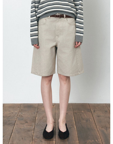 SIJN6108 버뮤다 데님 쇼츠_Dusty gray