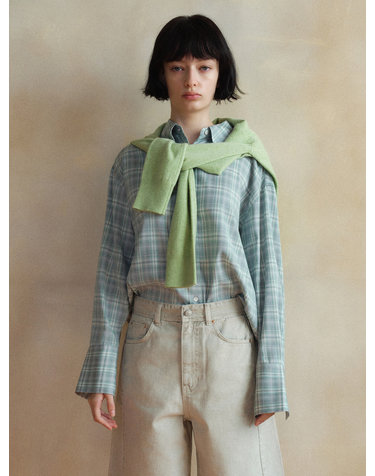 SITP5246 소프트 멀티 체크 셔츠_Pale Mint