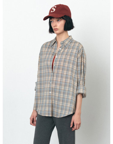 SITP5246 소프트 멀티 체크 셔츠_Blue gray